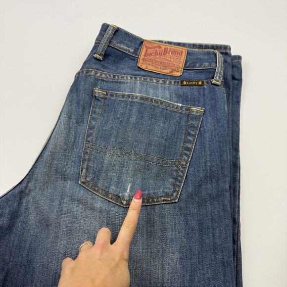 Lucky Brand Vintage Straight Denim Blue Jeans Tag Sz 34 (Actual 37x34) Cotton - Picture 13 of 15